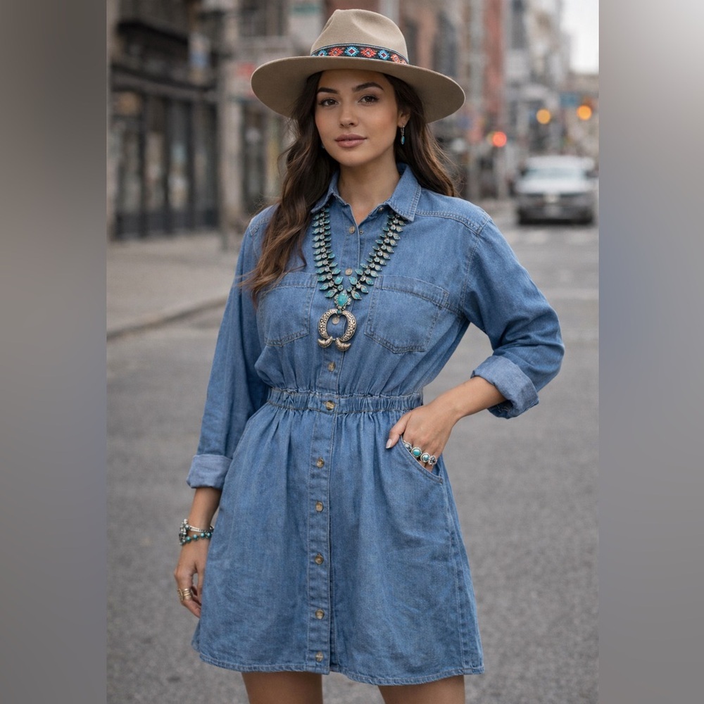 Vintage Denim western Blue Women's jeans Dress size 8